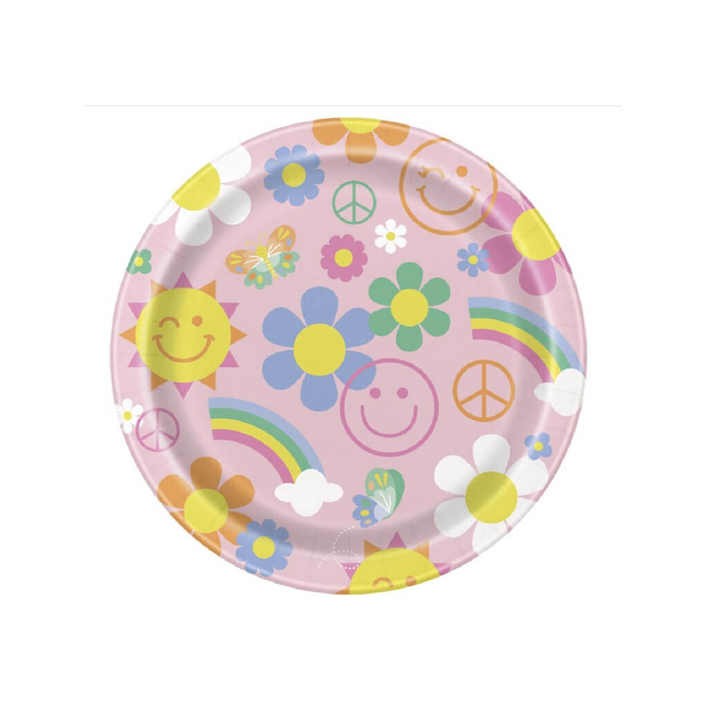 Groovy Daisy Dinner Plate 9in, 8ct