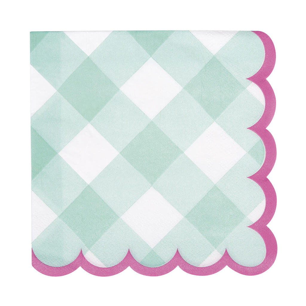 Pastel GinghamLunch Napkins, 16ct