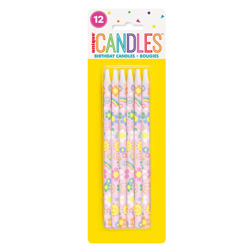 Groovy Daisy Birthday Candles 5in, 6ct