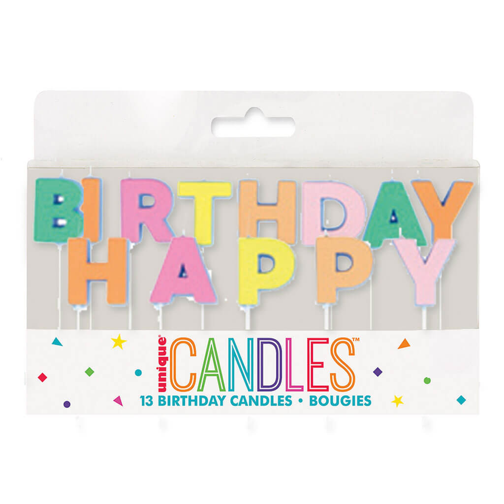 Colorful Happy Birthday Letter Candles