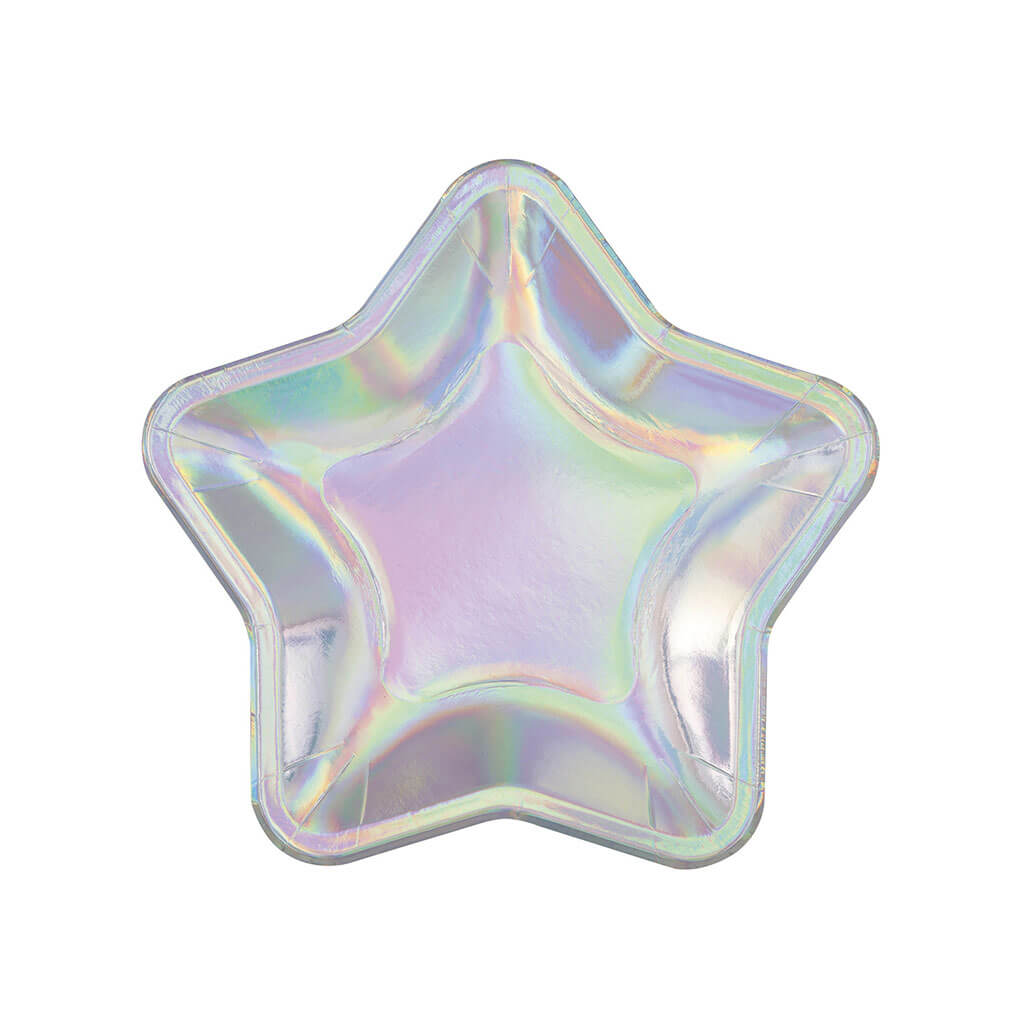 Iridescent Foil Shaped Plates 8.25in, 8ct