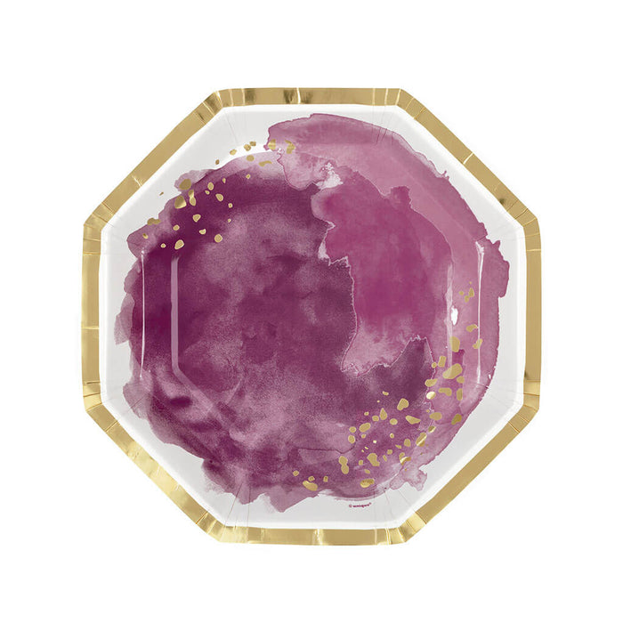 Gold Geometric Foil Plate 9.25in, 8ct