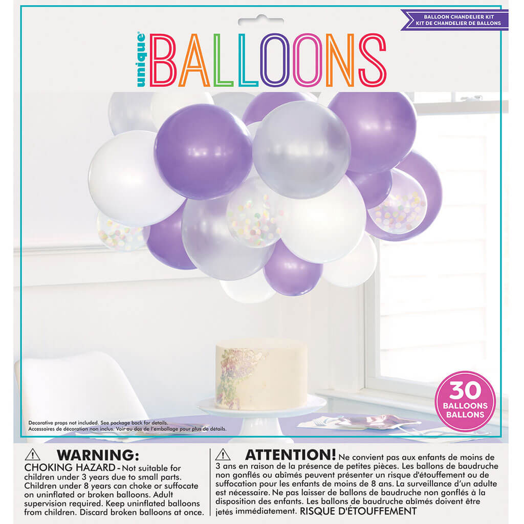 Latex Balloon Chandelier Kit with Confetti, 30ct