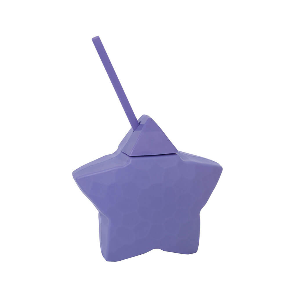 Purple Star Shaped Cup with Straw