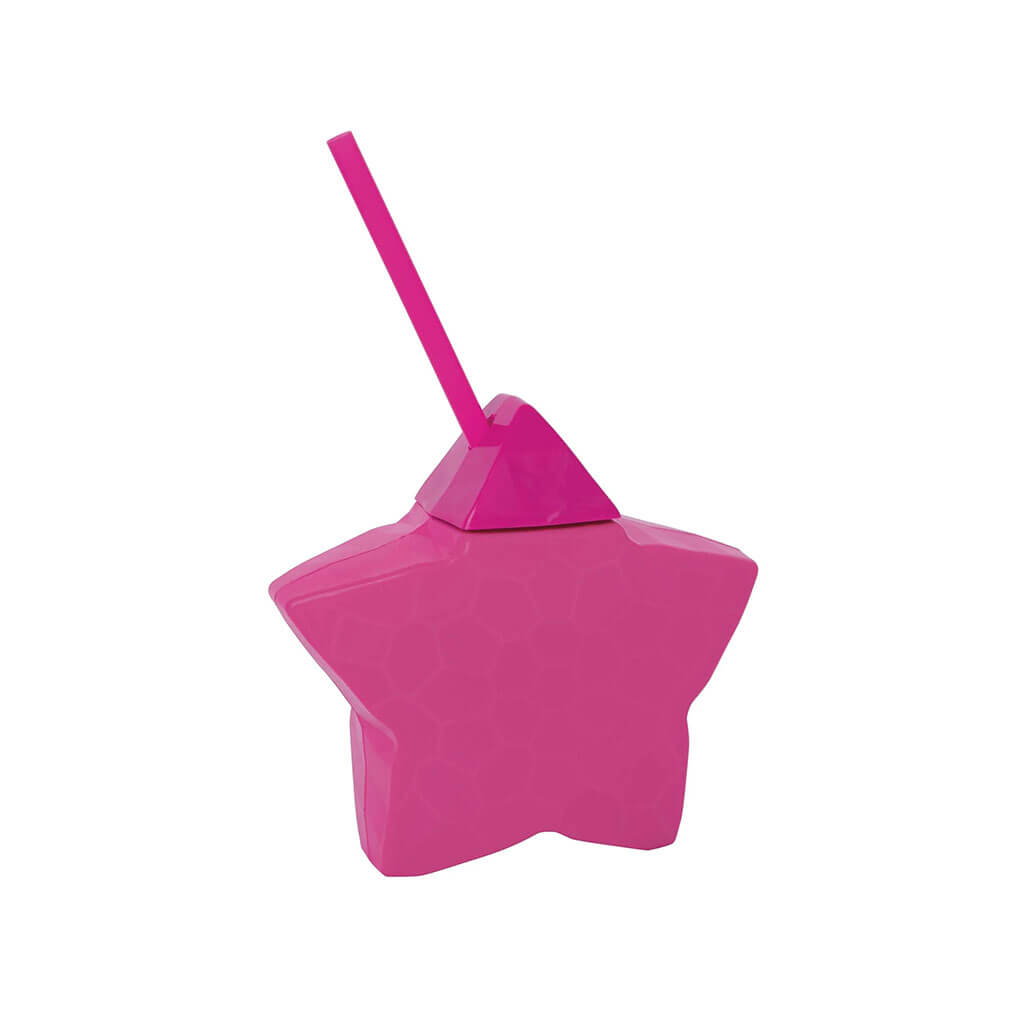 Pink Star Shaped Cup with Staw