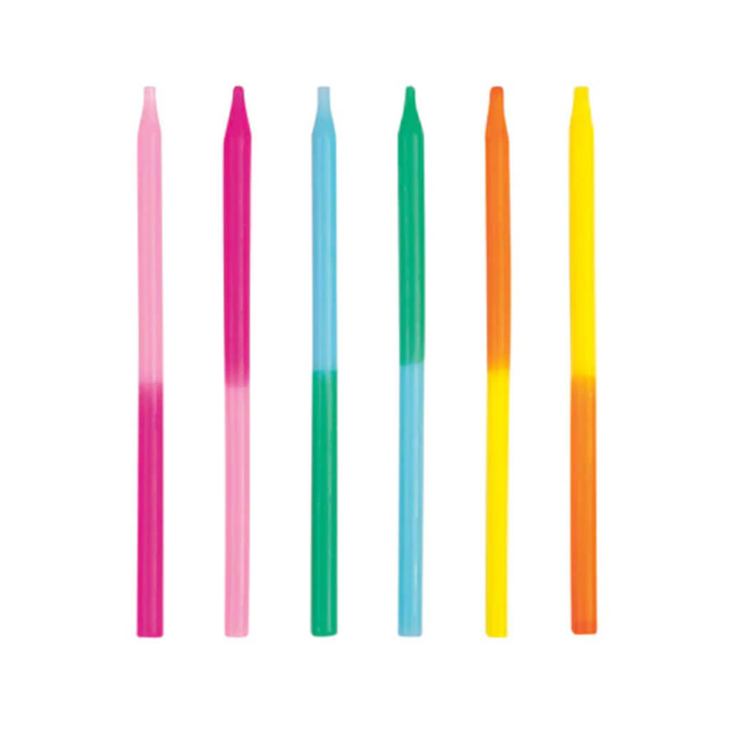 Assorted 2-Color Birthday Candles 5in, 12ct