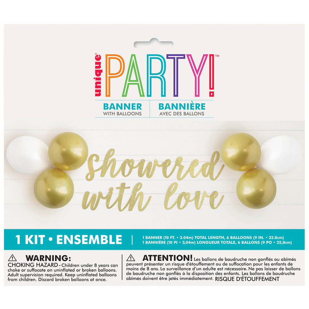 Showered with Love Banner and Latex Balloon Kit