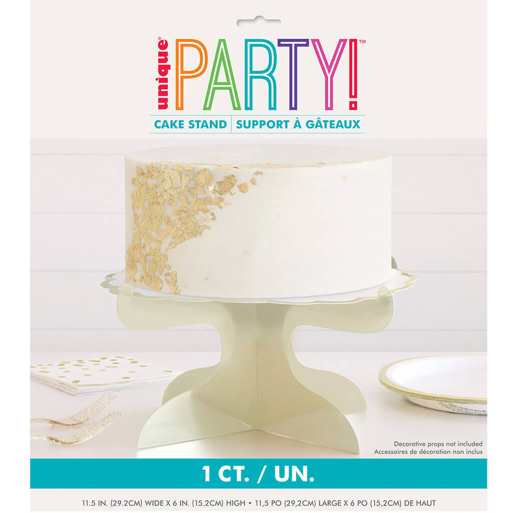 Gold Foil Stamped Cake Stand, 11.5in