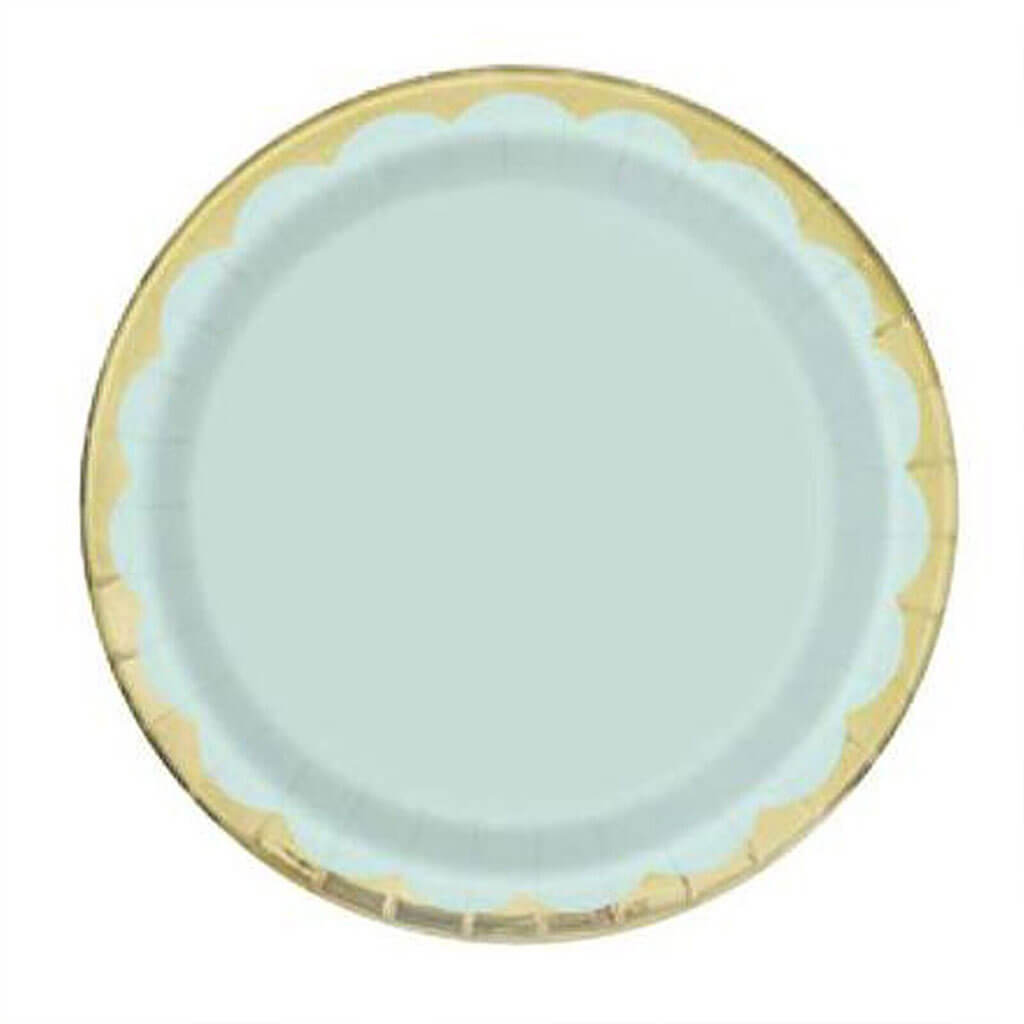 Blue Scalloped Dinner Plates 9in , 8ct