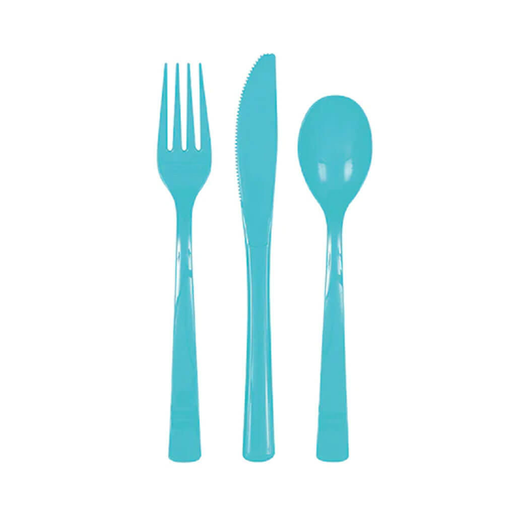 Terrific Teal Assorted Plastic Cutlery, 18ct