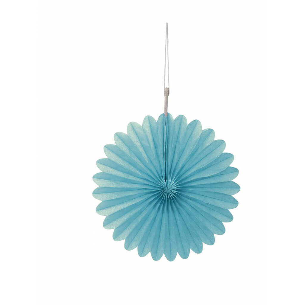 Terrific Teal Decor Fan 3ct, 6in