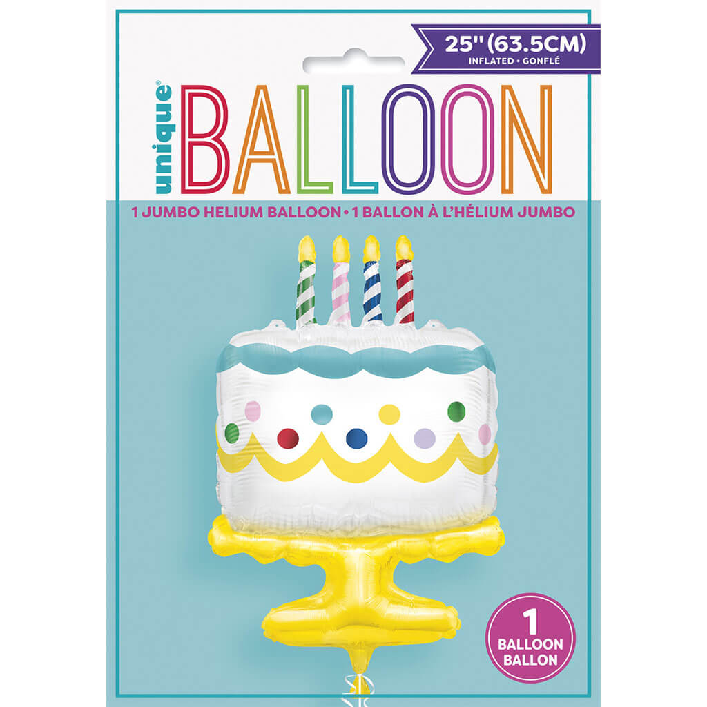 Birthday Cake Shaped Foil Balloon, 25in