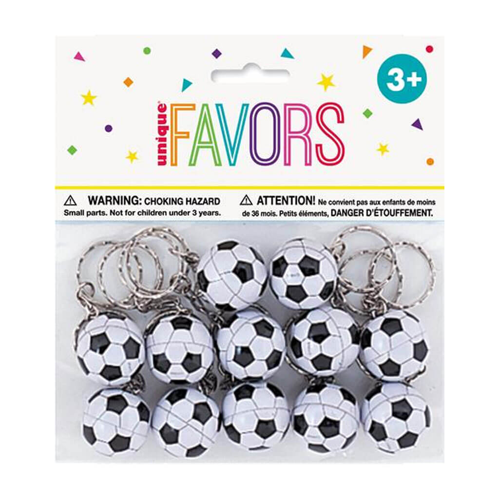 Soccer Ball Keychains, 12ct