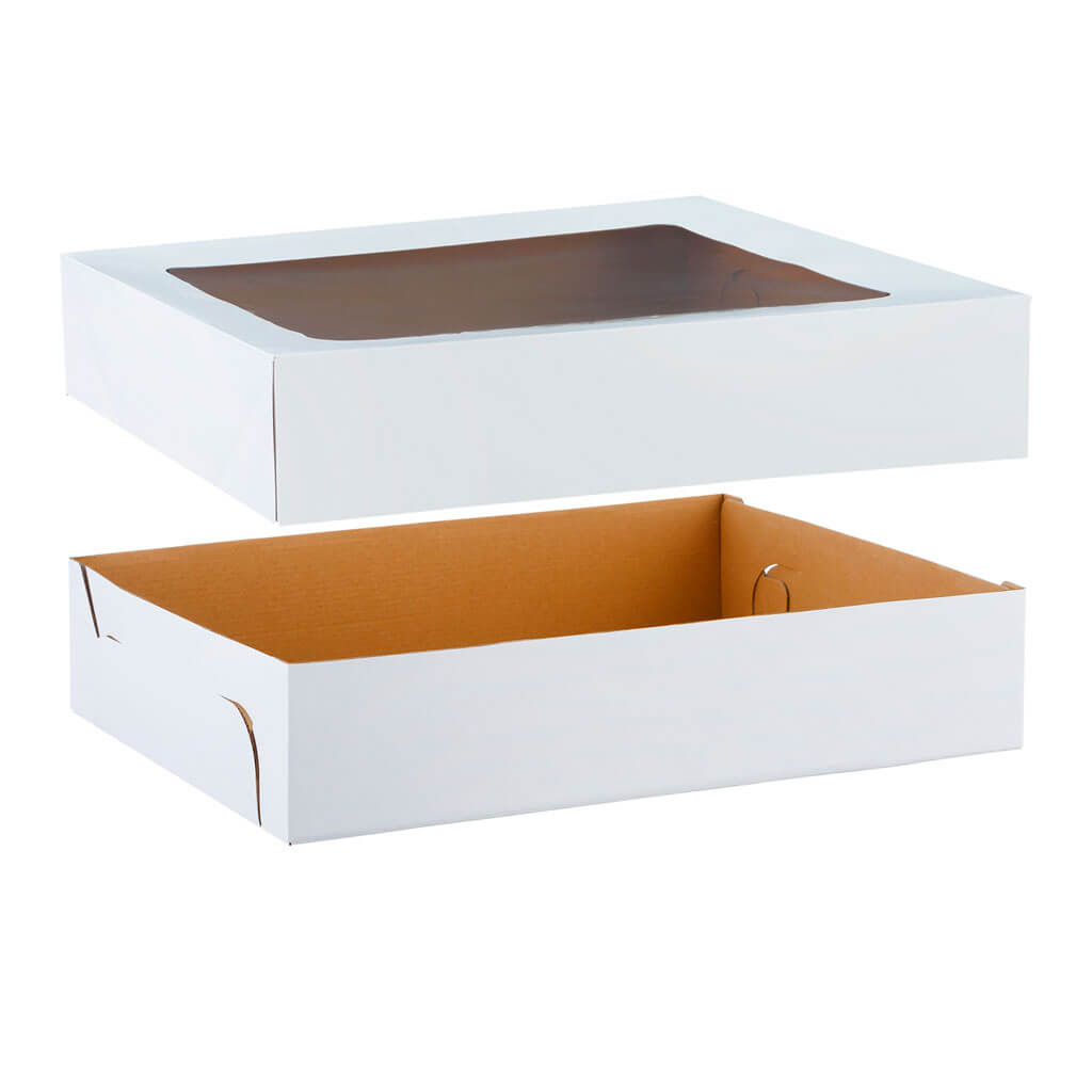 Corrugated Cake Boxes With Window Lids 4ct, 19in x 14in