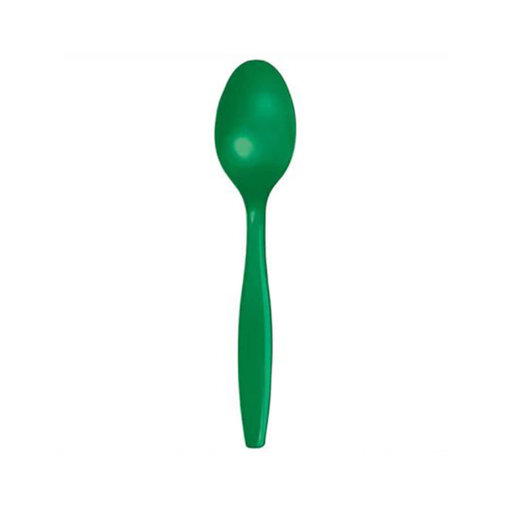 Premium Plastic Spoons Emerald Green, 50ct