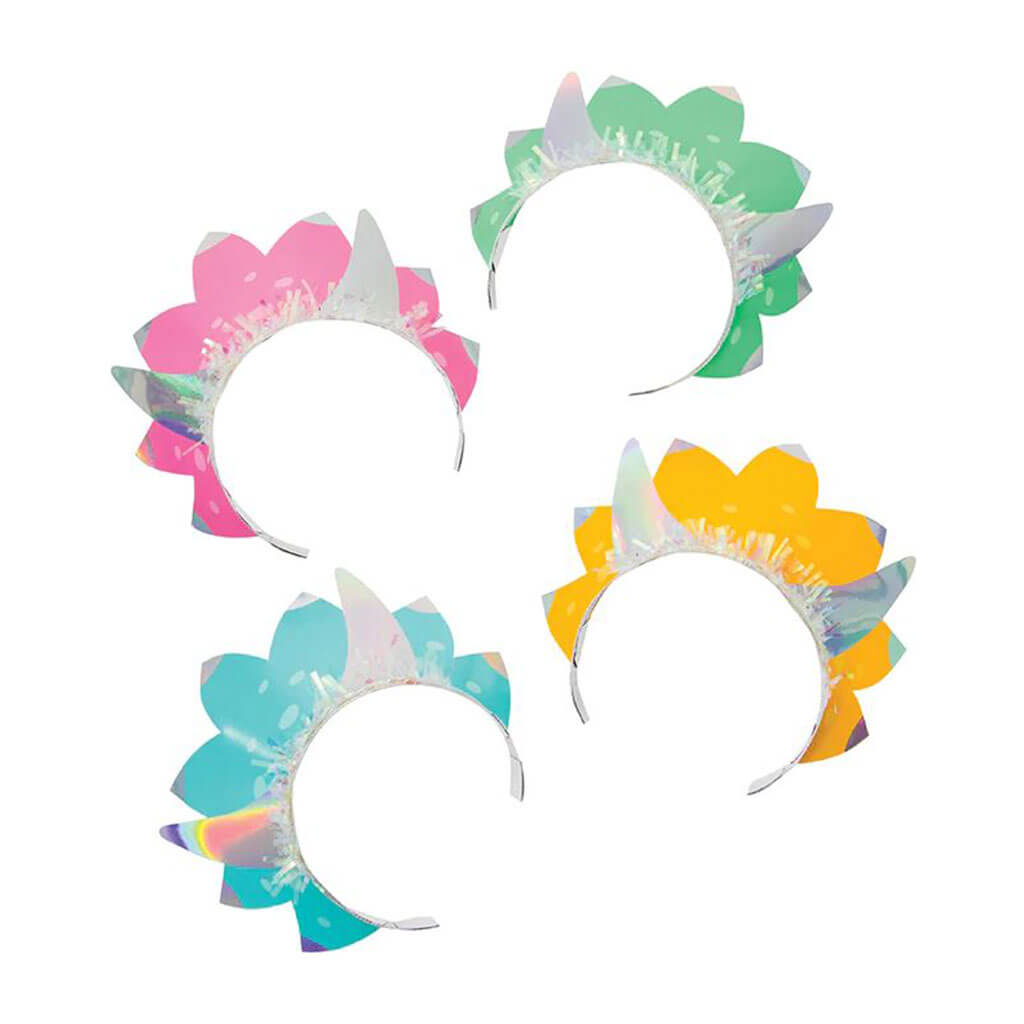 Girl Dino Party Tiaras, Iridescent, 8ct