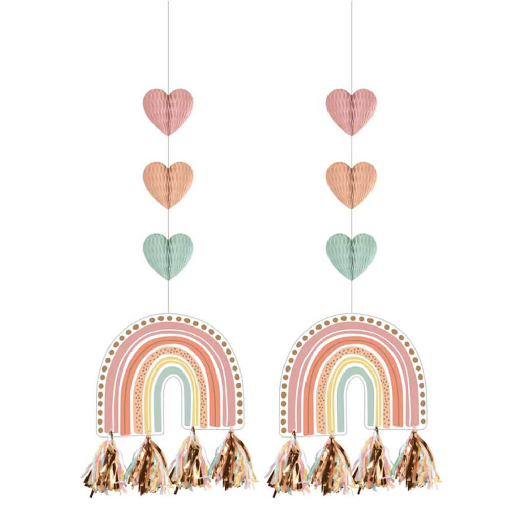 Boho Rainbow Hanging Cutouts with Tassels