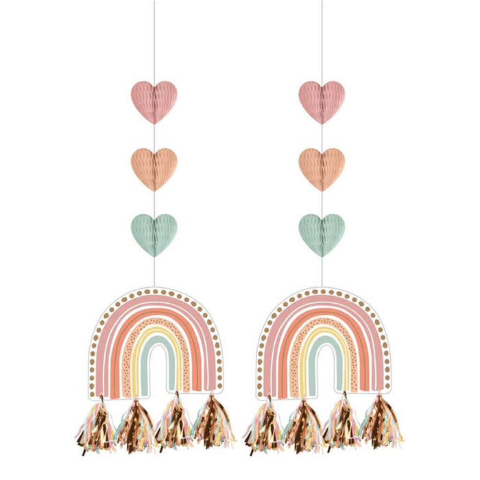 Boho Rainbow Hanging Cutouts with Tassels