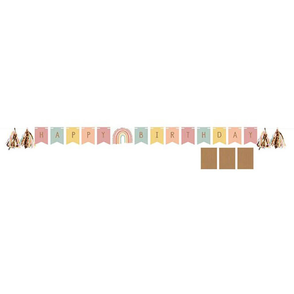 Boho Rainbow Shaped Ribbon Banner with Stickers