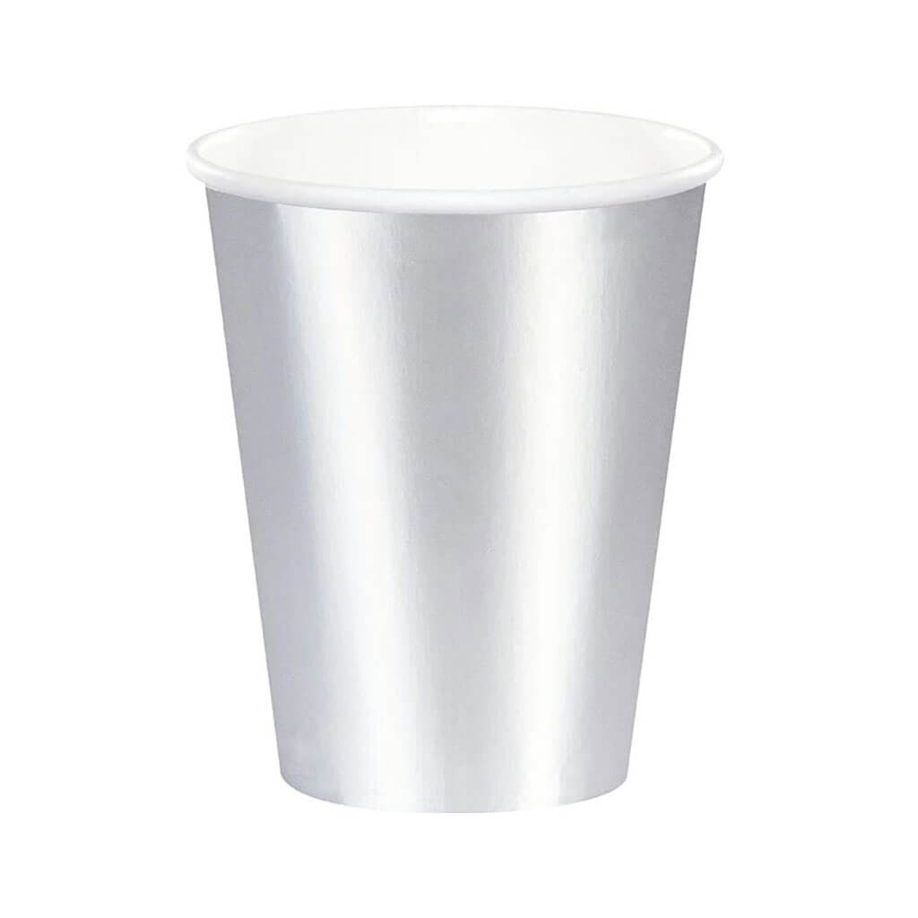 Silver Foil Paper Cups 8ct, 9oz