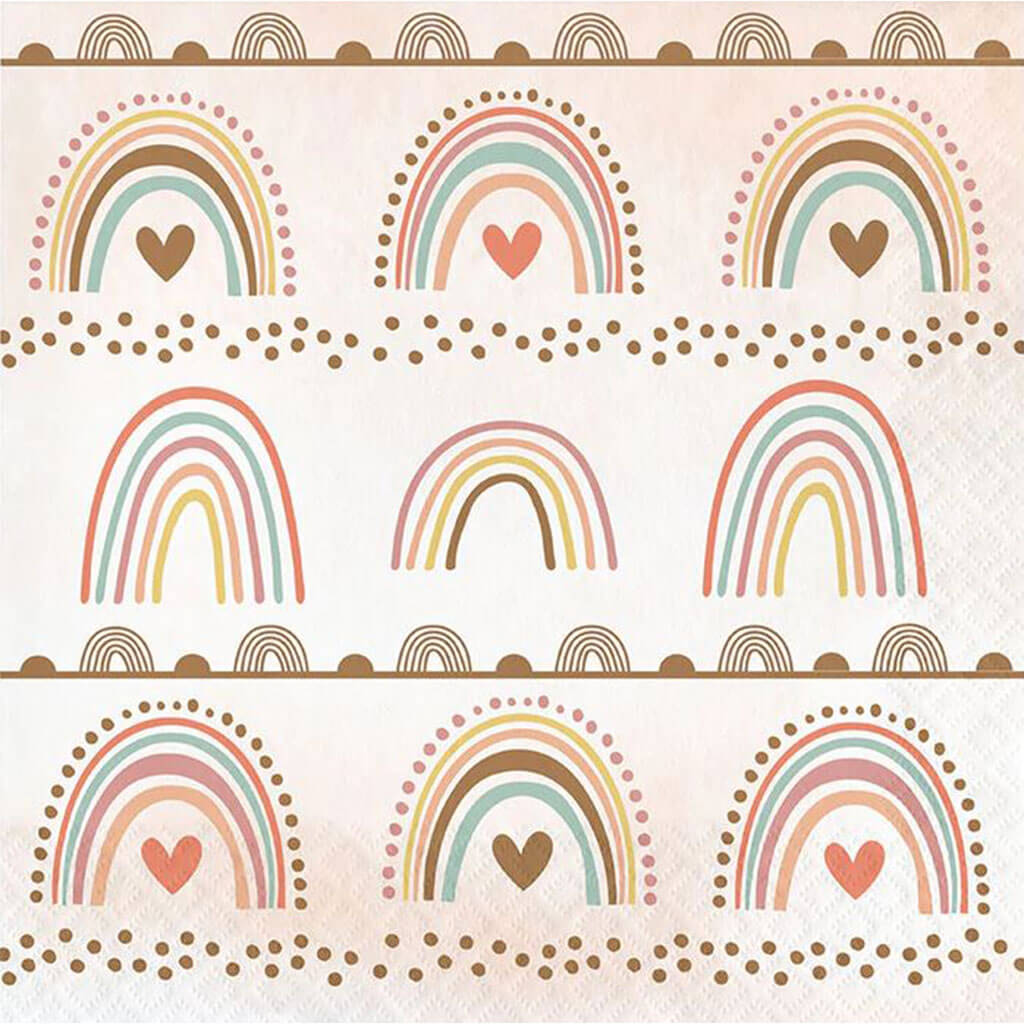 Boho Rainbow Luncheon Napkin 2Ply, 16ct