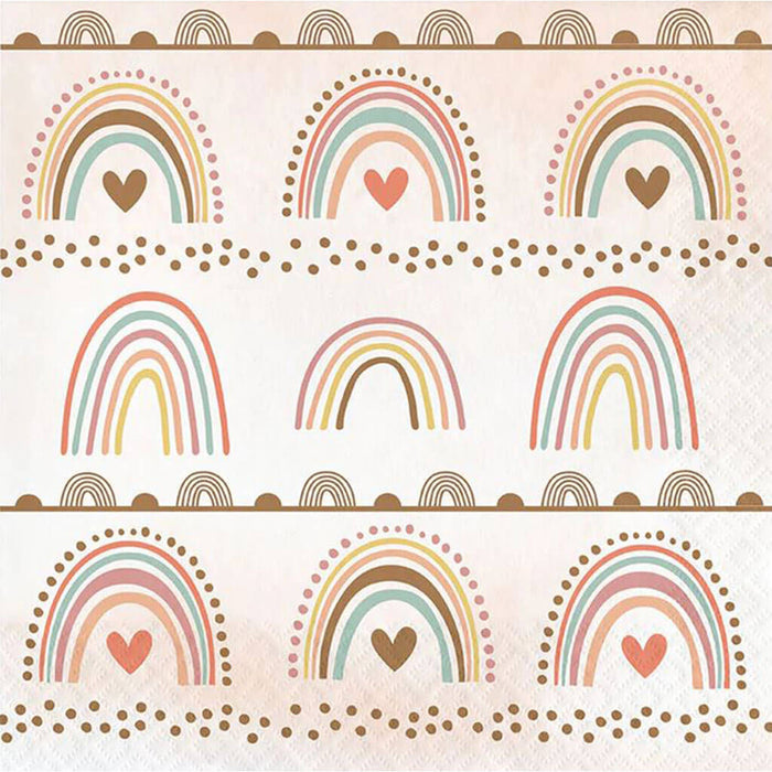 Boho Rainbow Luncheon Napkin 2Ply, 16ct