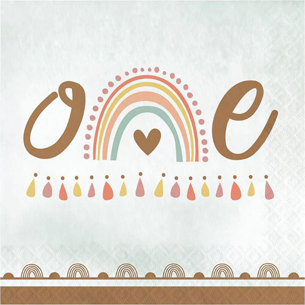 Boho Rainbow Luncheon Napkin One 2Ply, 16ct