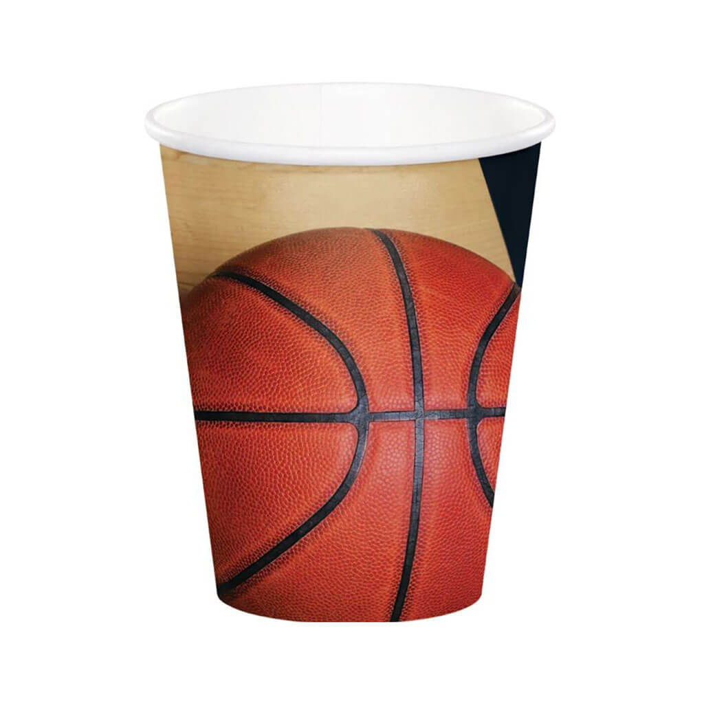 Sports Fanatic Basketball Paper Cups 8ct, 9oz