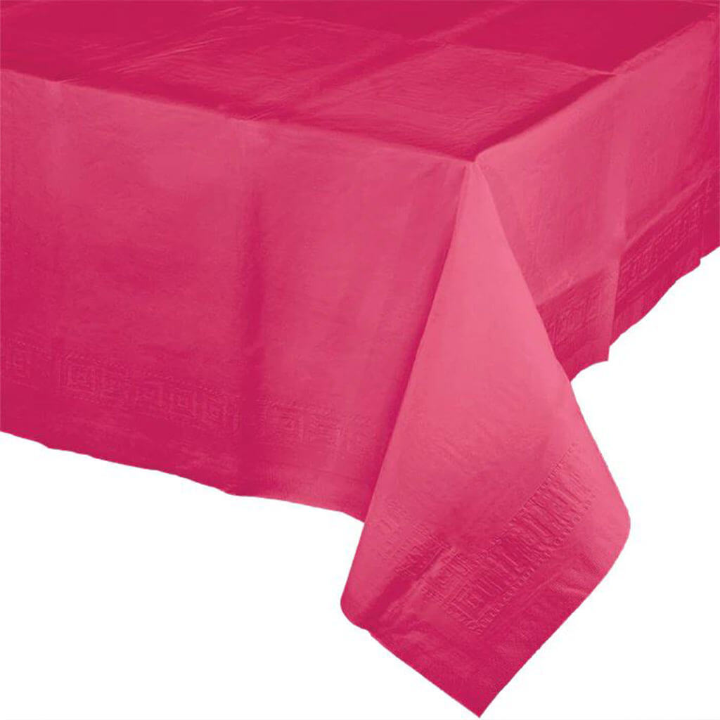 Hot Magenta Polylined Tissue Tablecover 54in x 108in