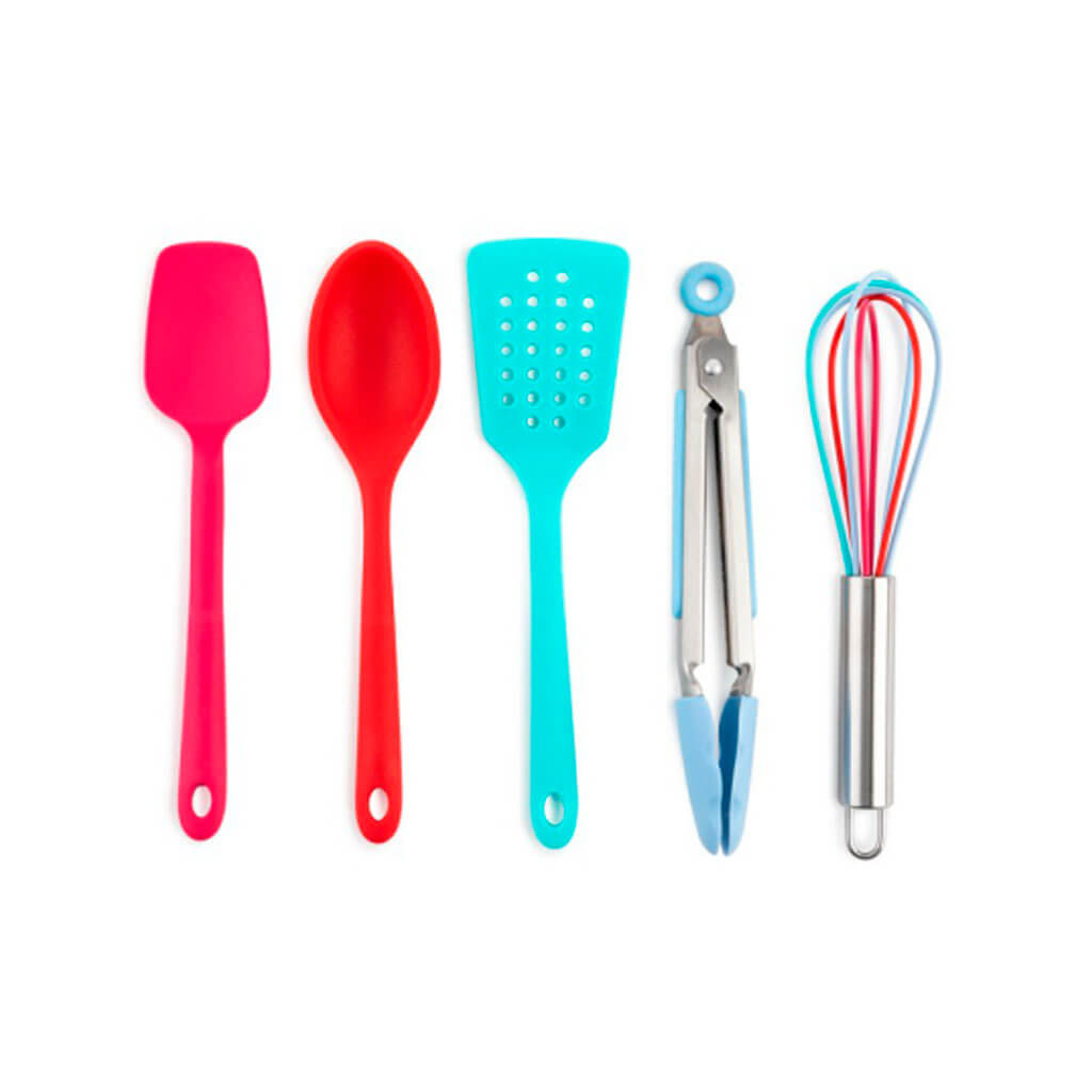 Deluxe Silicone Minis 8in 5pc, Whisk/ Slotte