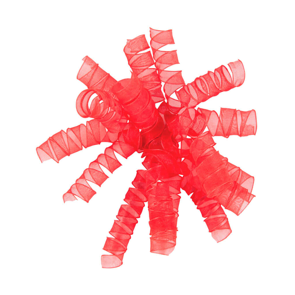 Curly Sheer Bow Red