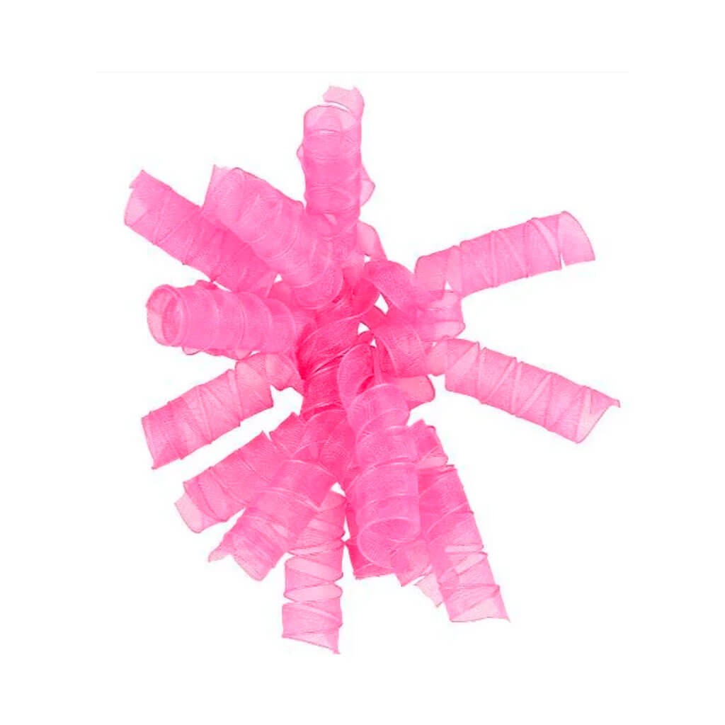 Curly Sheer Bow Hot Pink