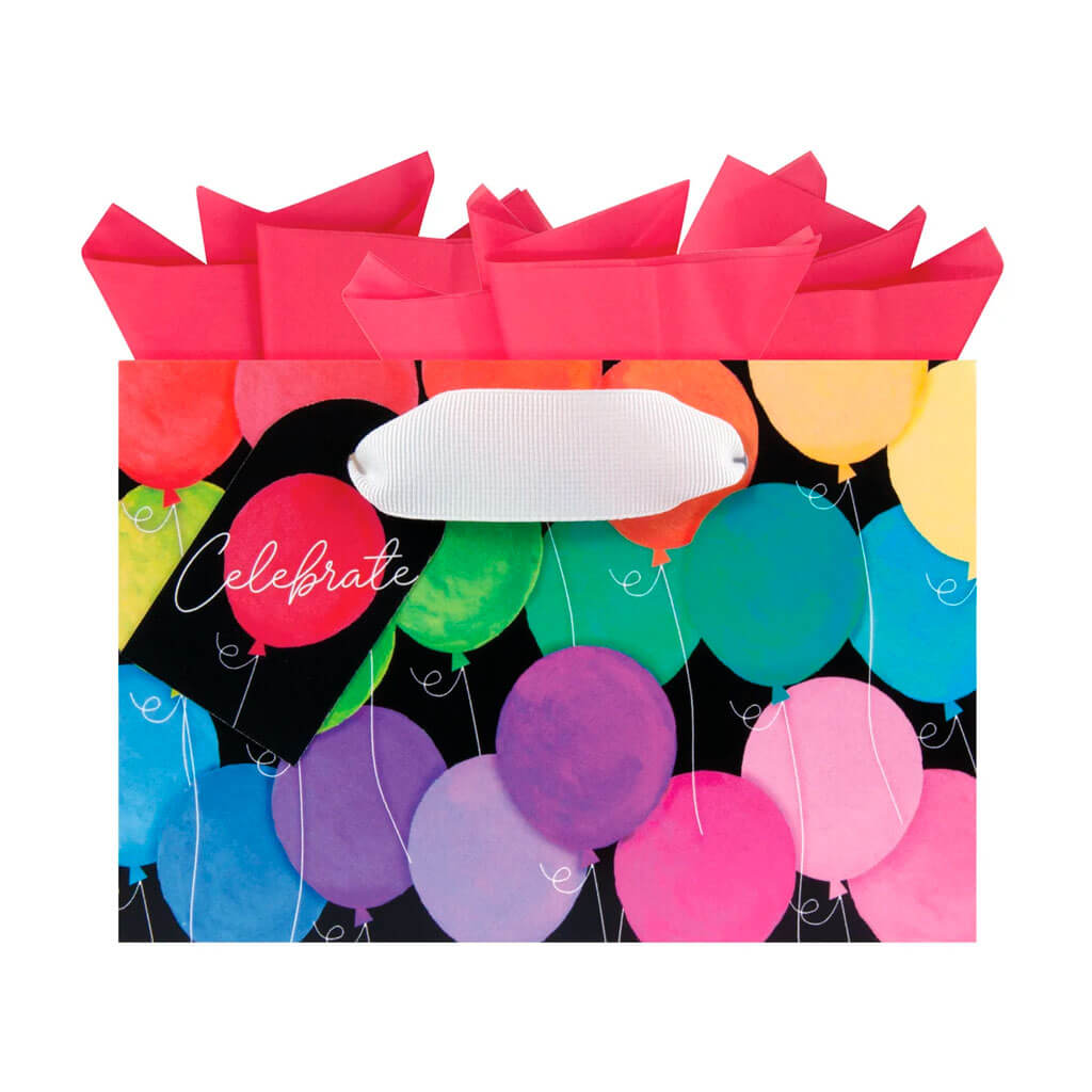 Rainbow Balloon Petite Square Gift Bags