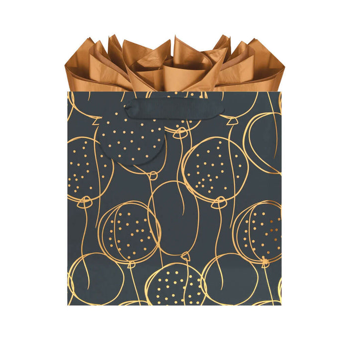 Gift Bags Golden Contour Medium Square Gift Bags