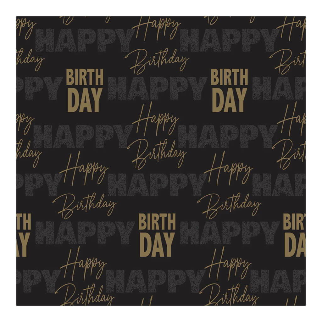 Golden Birthday Gift Wrap Roll, 5ft