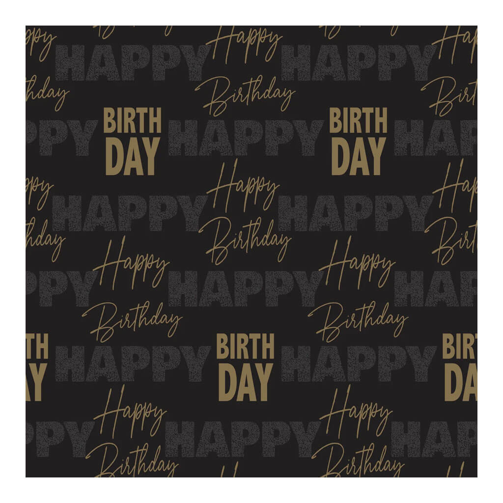 Golden Birthday Gift Wrap Roll, 5ft