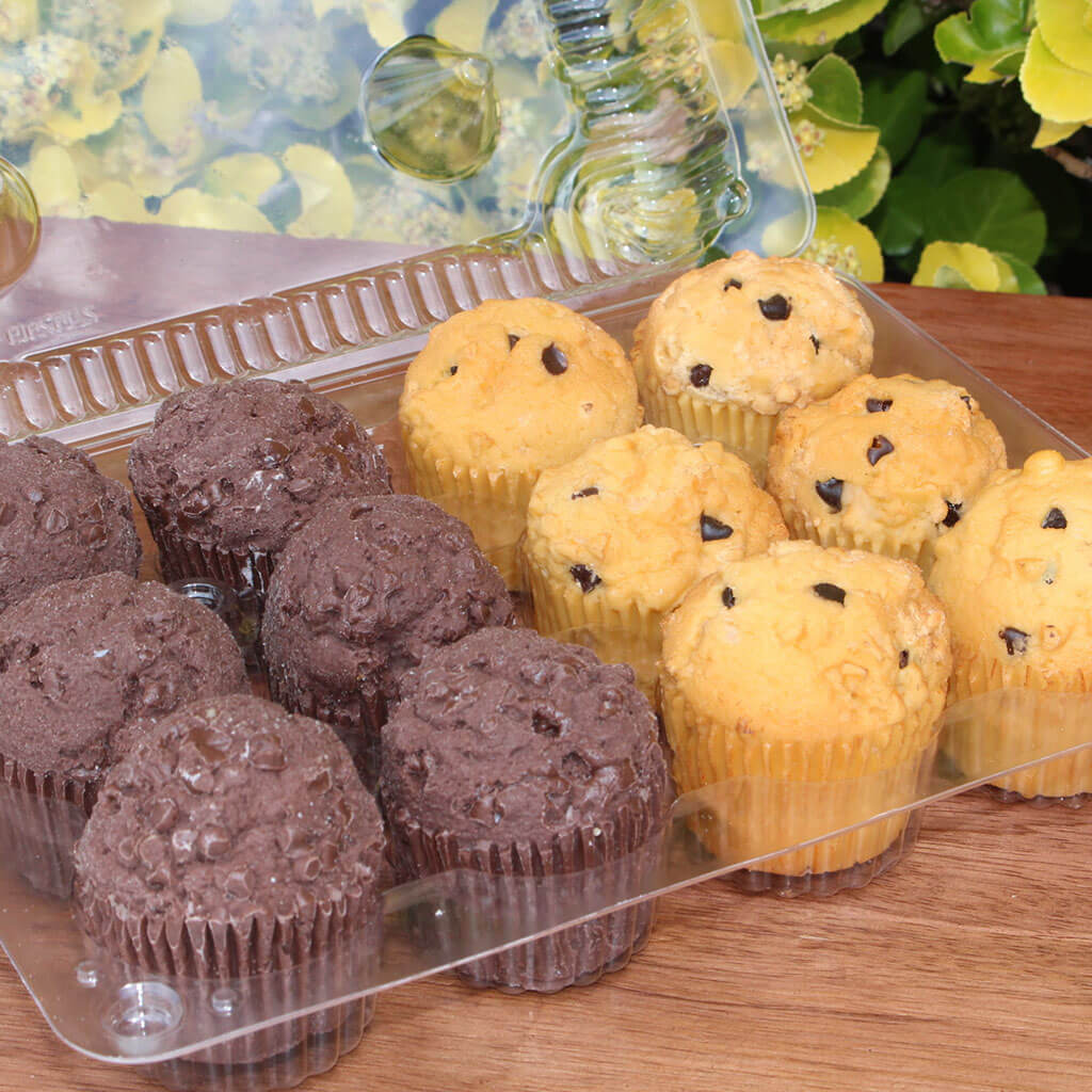 Chocolate Chip &amp; Chocolate Mini Muffins (Set Of 12)