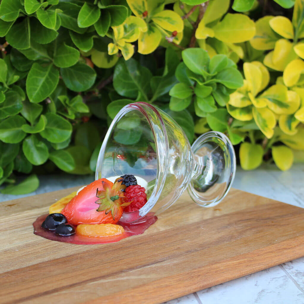 Spilled Glass Of Fruit Cocktail