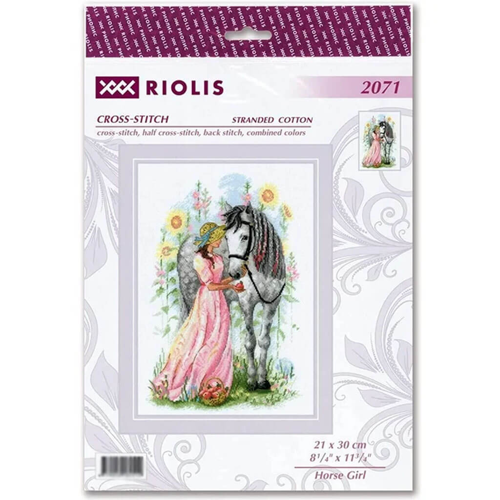 RIOLIS Counted Cross Stitch Kit 8.25in x 11.75in Horse Girl