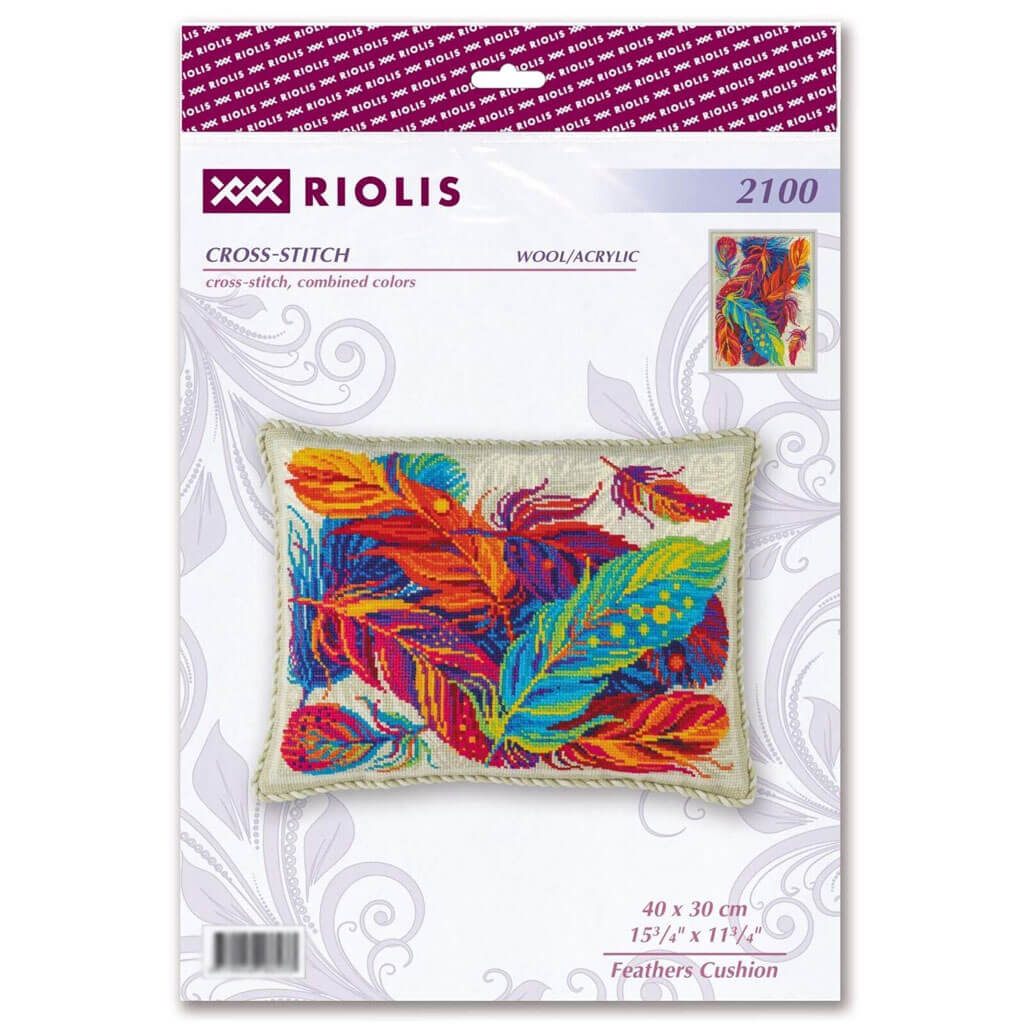 RIOLIS Counted Cross Stitch Kit 15.75in x 11.75in Feathers