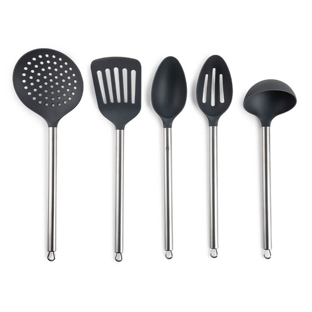 Classic Nylon &amp; Stainless Steel Utensil Set 5pc, Graphite