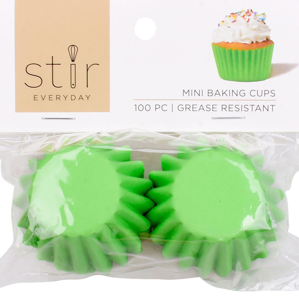 Mini Greaseproof Green Baking Cups, 100ct