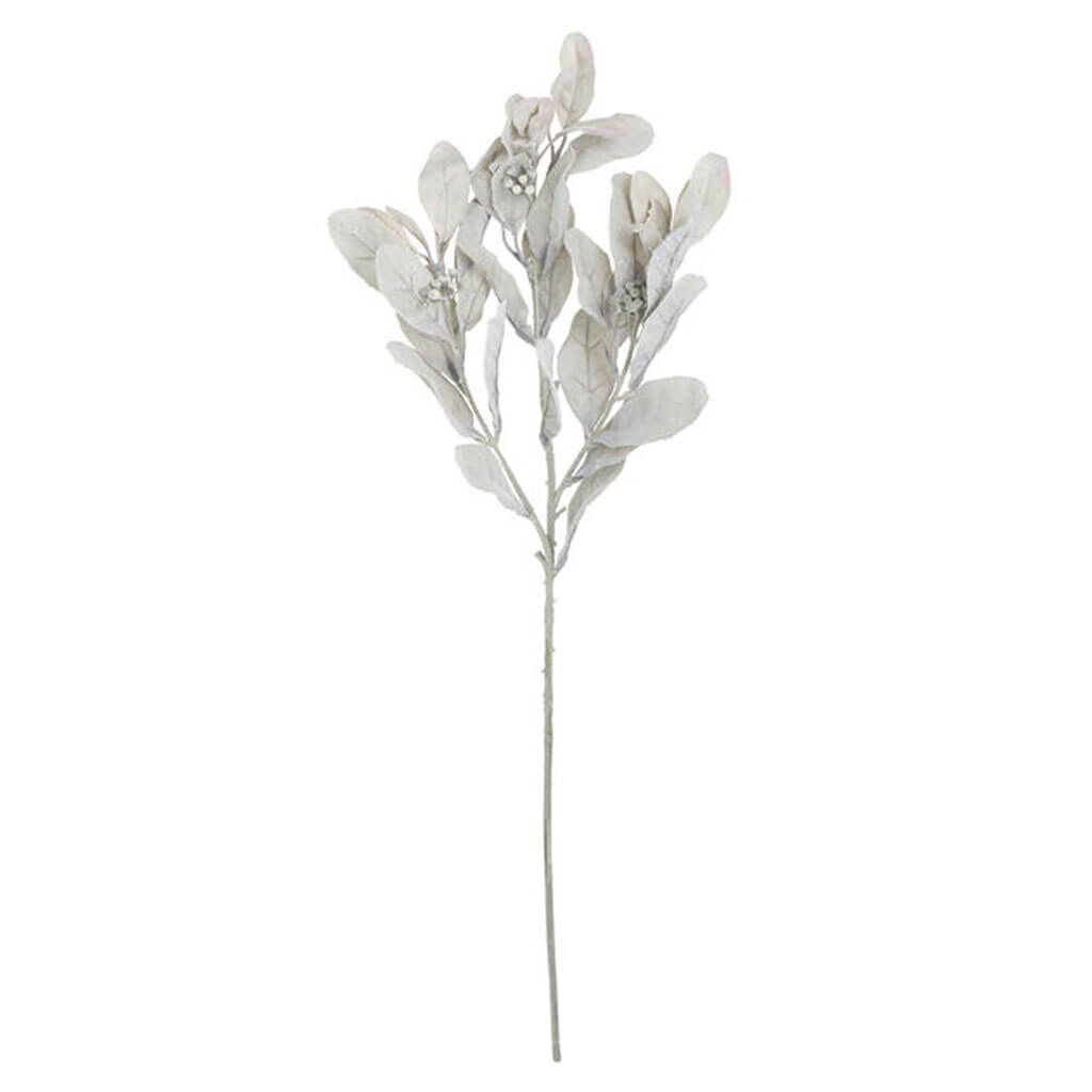 Gray Flocked Lamb's Ear Stem, 26in