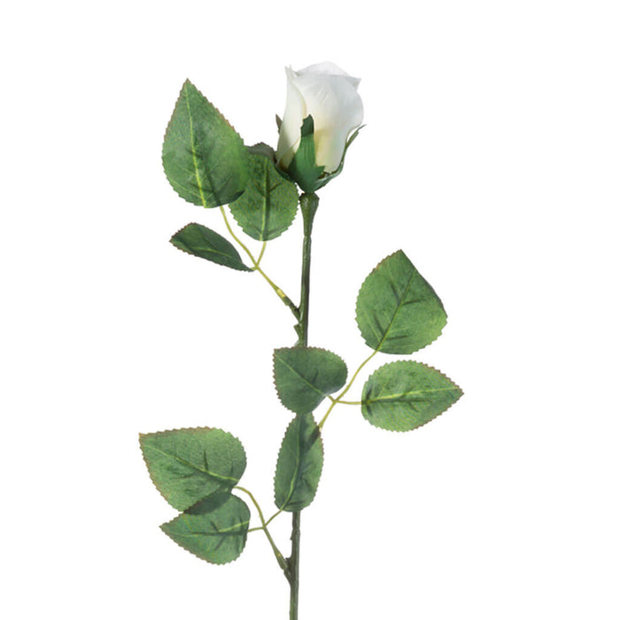 White & Cream Rose Bud Stem, 24.5in