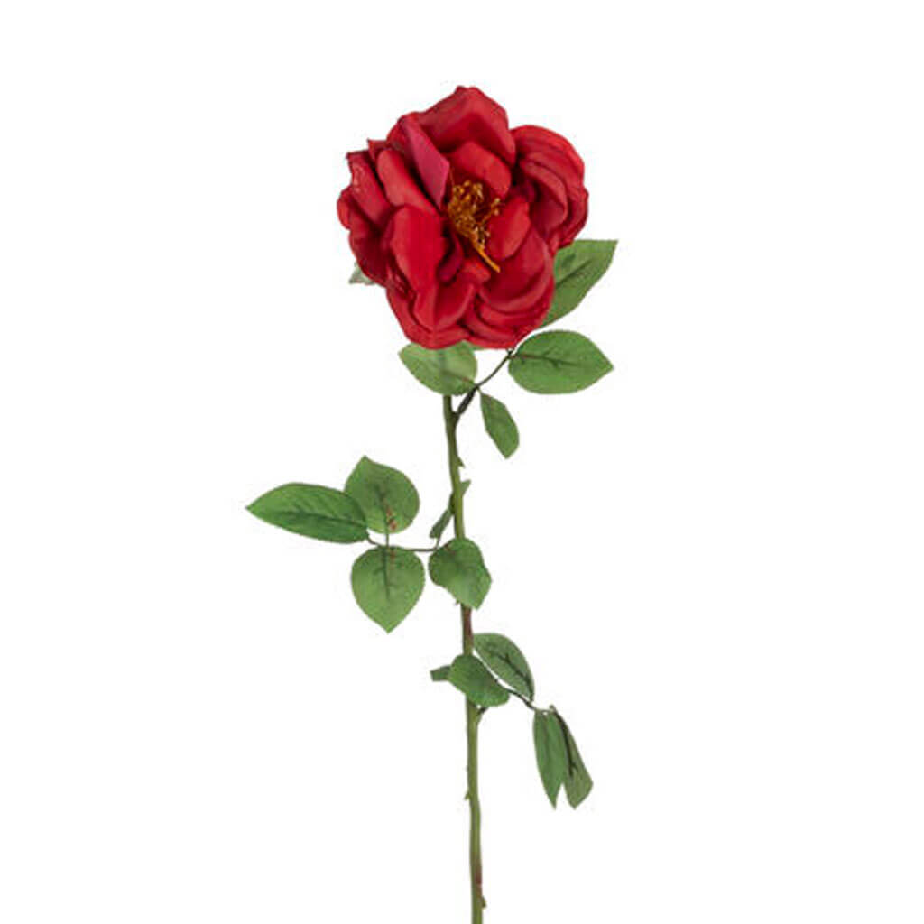 Red Real Touch Wild Rose Stem, 27in