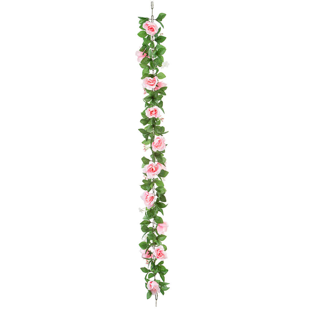 Pink Rose Chain Garland, 65in