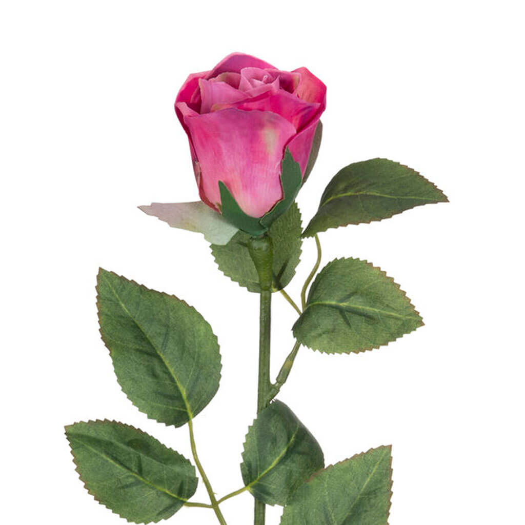 Dark Pink Rose Bud Stem, 24.5in