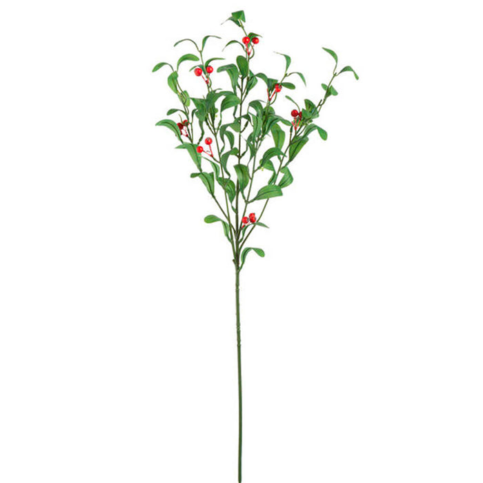 Red Berry & Green Mistletoe Stem, 18in