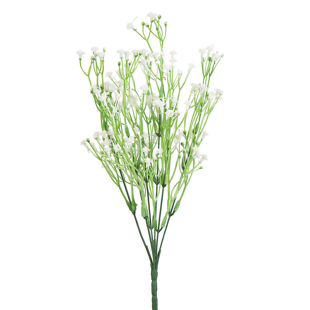 White Baby&#39;s Breath Bush, 14in