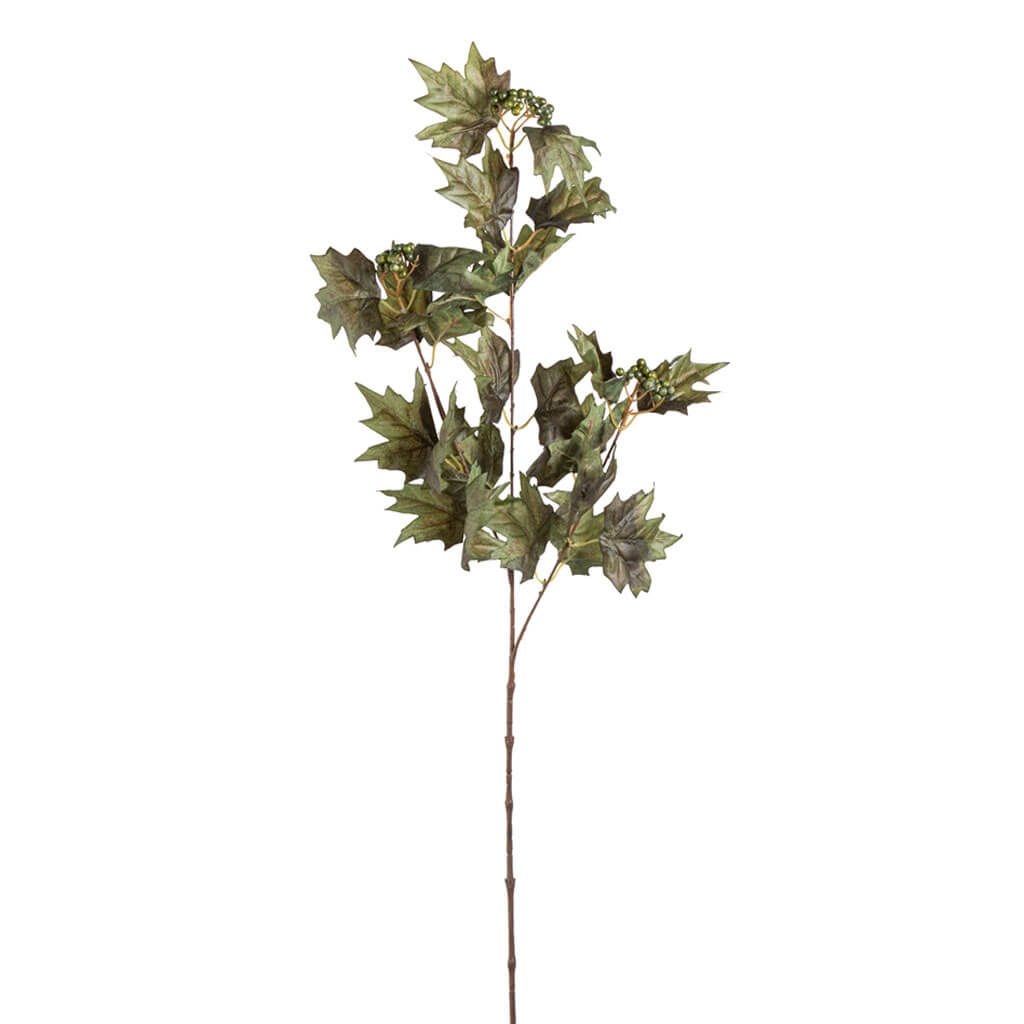 Dark Green Maple Leaf Branch, 39.5in